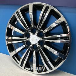 2017-2019 CADILLAC XT5 # 8017CGB 18 Wheel BLACK & CHROME Wheel Skins NEW SET/4