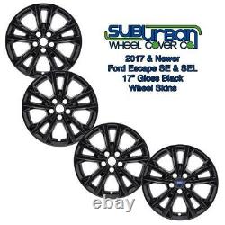 2017-2019 Ford Escape SE / SEL 17 Gloss Black Wheel Skins # IMP414BLK NEW SET/4