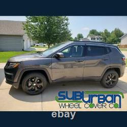 2018-2020 Jeep Compass Latitude # 7017GB 17 5 Spoke Gloss Black Wheel Skins SET