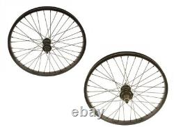 20 36 Spoke Double Walls Front & Rear Wheel 9T axle 14mm Sealed Bearing Black