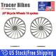 20 Bicycle Wheel Rims Set 18 Spokes Rear & Front Silver Wheelset Single Speed