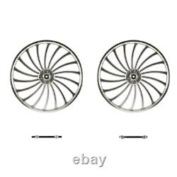 20 Bicycle Wheel Rims Set 18 spokes Rear & Front Silver Wheelset Single Speed