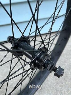 20 Bicycle Wheels Set Spoke Black Front Rear BMX Bike 3/8 Axles New Rims Mags