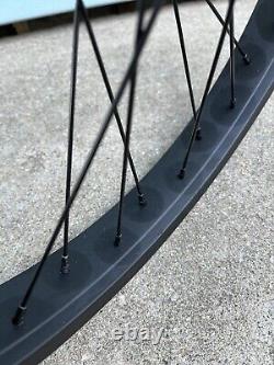 20 Bicycle Wheels Set Spoke Black Front Rear BMX Bike 3/8 Axles New Rims Mags