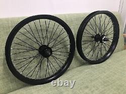 20 Bike Rims Set (Front & Rear) Double Wall Alum Alloy 12G 36 Spokes Wheel Set