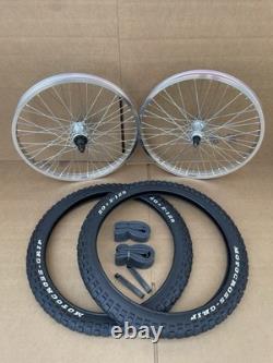20 Bike Wheels Motocross Tires Set 9T Driver 48-Spoke Double Wall SILVER Alloy 20 Bike Wheels Motocross Tires Set 9T Driver 48-Spoke Double Wall SILVER Alloy