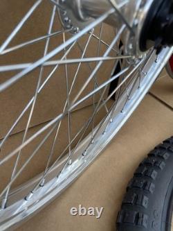 20 Bike Wheels Motocross Tires Set 9T Driver 48-Spoke Double Wall SILVER Alloy