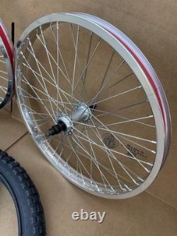 20 Bike Wheels Motocross Tires Set 9T Driver 48-Spoke Double Wall SILVER Alloy