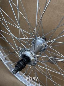 20 Bike Wheels Motocross Tires Set 9T Driver 48-Spoke Double Wall SILVER Alloy