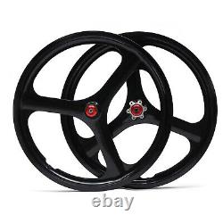 20 Inch 3-Spoke Bicycle Front Rear Wheel Set 7/8/9 Speed For Mountain Bikes