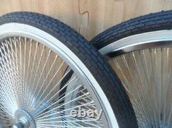 20 Lowrider Bicycle Dayton Chrome Wheels & White Walls 140 Spoke Front & Rear