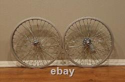 20 Weinmann Bicycle Front & Rear Coaster Alloy Wheel Set 12G 36 Spokes Silver