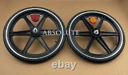 20 X 2.125 BMX SET OF 6-SPOKE PLASTIC FRONT&FREWHEEL WithWHITEWALL COMP III TIRES