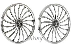20 x 35mm Front & Rear Freewheel BMX Bicycle Alloy Wheel w 18 spokes Chrome
