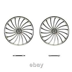 20 x 35mm Front & Rear Freewheel BMX Bicycle Alloy Wheel w 18 spokes Chrome