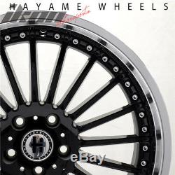 20x10 Hayame Performance Wheel Rims Gloss Black Machined Lip 5x120 Staggered x4