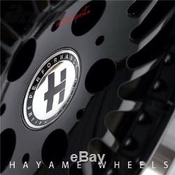 20x10 Hayame Performance Wheel Rims Gloss Black Machined Lip 5x120 Staggered x4