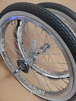 20x1.75 Steel Front-Rear COASTER BRAKE 36 spoke Bicycle wheels Chrome WithTIRES