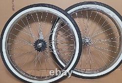 20x1.75 Steel Front-Rear COASTER BRAKE 36 spoke Bicycle wheels Chrome WithTIRES