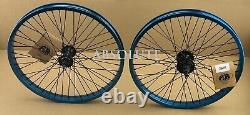 20x2.125 BMX BIKE ALLOY Front OR 9T Cog Rear Wheel 48 Spoke Sealed Bearing BLUE