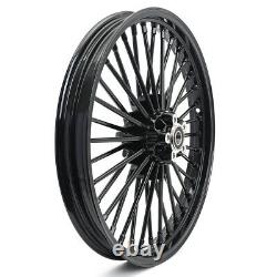 21Front 18Rear Gloss Black Fat Spoke Cast Wheels Touring Heritage Softail Dyna