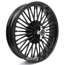 21Front 18Rear Gloss Black Fat Spoke Cast Wheels Touring Heritage Softail Dyna