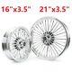 21x3.5 16x3.5 Fat Spokes Tubeless Wheels Chrome For Harley Dyna Heritage Softail