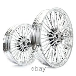 21X3.5 16X3.5 Fat Spokes Tubeless Wheels Chrome For Harley Dyna Heritage Softail
