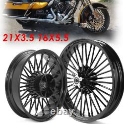 21X3.5 16X5.5 Fat Spoke Wheels Set for Harley Touring Street Electra Glide 09-21