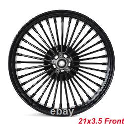 21X3.5 16X5.5 Fat Spoke Wheels Set for Harley Touring Street Electra Glide 09-21