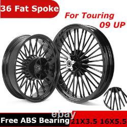 21X3.5 16X5.5 Fat Spoke Wheels Set for Harley Touring Street Glide FLHTK 09-21