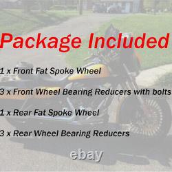 21X3.5 18X3.5 Fat Spoke Front Rear Wheels for Harley Dyna Fat Bob FXDF 2008-2017