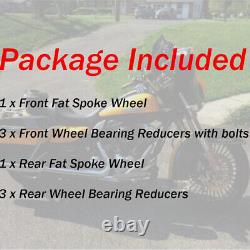 21X3.5 18X3.5 Fat Spoke Wheel Front Rear for Harley Dyna Fat Bob FXDF Wide Glide