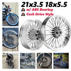 21X3.5 18X5.5 Fat Spoke Wheels Rotor for Harley Touring Electra Glide FLHT 09-23