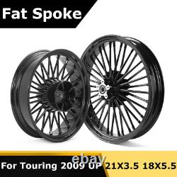 21X3.5 18X5.5 Fat Spoke Wheels Set for Harley Touring Road King Glide FLHX 09-21