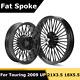 21x3.5 18x5.5 Fat Spoke Wheels Set For Harley Touring Road King Glide Flhx 09-21