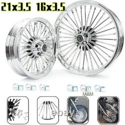 21 & 16 3.5 Fat Spoke Wheels Rims for Harley Touring Road King Glide 2000-2008