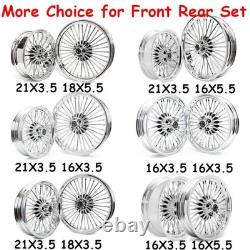 21 & 16 3.5 Fat Spoke Wheels Rims for Harley Touring Road King Glide 2000-2008