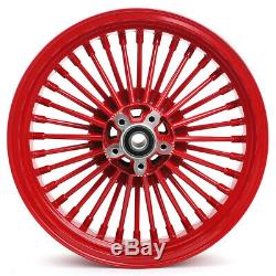 21'' & 16'' Red 36 Fat Spoke Front Rear Wheel Set For HARLEY FXST FXDWG Softail