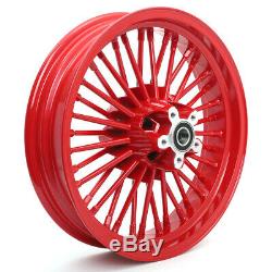 21'' & 16'' Red 36 Fat Spoke Front Rear Wheel Set For HARLEY FXST FXDWG Softail