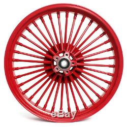 21'' & 16'' Red 36 Fat Spoke Front Rear Wheel Set For HARLEY FXST FXDWG Softail