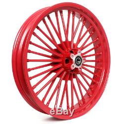 21'' & 16'' Red 36 Fat Spoke Front Rear Wheel Set For HARLEY FXST FXDWG Softail