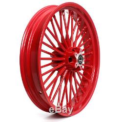 21'' & 16'' Red 36 Fat Spoke Front Rear Wheel Set For HARLEY FXST FXDWG Softail