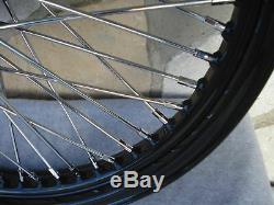 21 & 18 Black Front Rear 60 Spoke Wheel Set For Harley Softail Fxst Fxdwg