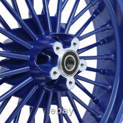 21 18 Blue Front Rear Wheels Fat Spokes Electra Glide FLHTCU FLHTC FLHTCI FLHT