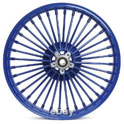 21 18 Blue Front Rear Wheels Fat Spokes Electra Glide FLHTCU FLHTC FLHTCI FLHT