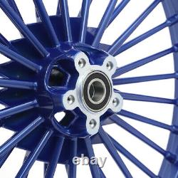 21 18 Blue Front Rear Wheels Fat Spokes Electra Glide FLHTCU FLHTC FLHTCI FLHT