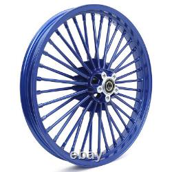 21 18 Blue Front Rear Wheels Fat Spokes Electra Glide FLHTCU FLHTC FLHTCI FLHT