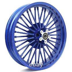 21 18 Blue Front Rear Wheels Fat Spokes Electra Glide FLHTCU FLHTC FLHTCI FLHT