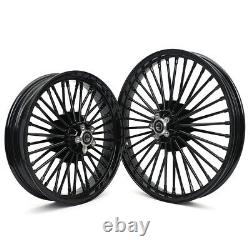 21/18 Dual Disc Fat Spoke Front Rear Wheels Rims Dyna Softail Springer Touring